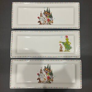 3-pc The Grinch 65th Anniversary Platters Bundle NEW